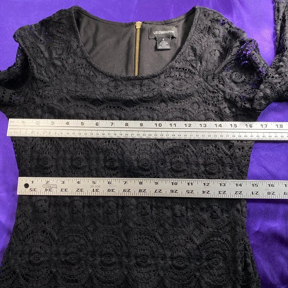 πLiz Claiborne Beautiful Midi Lace Dress with long Lace Sleeves - Picture 8 of 13